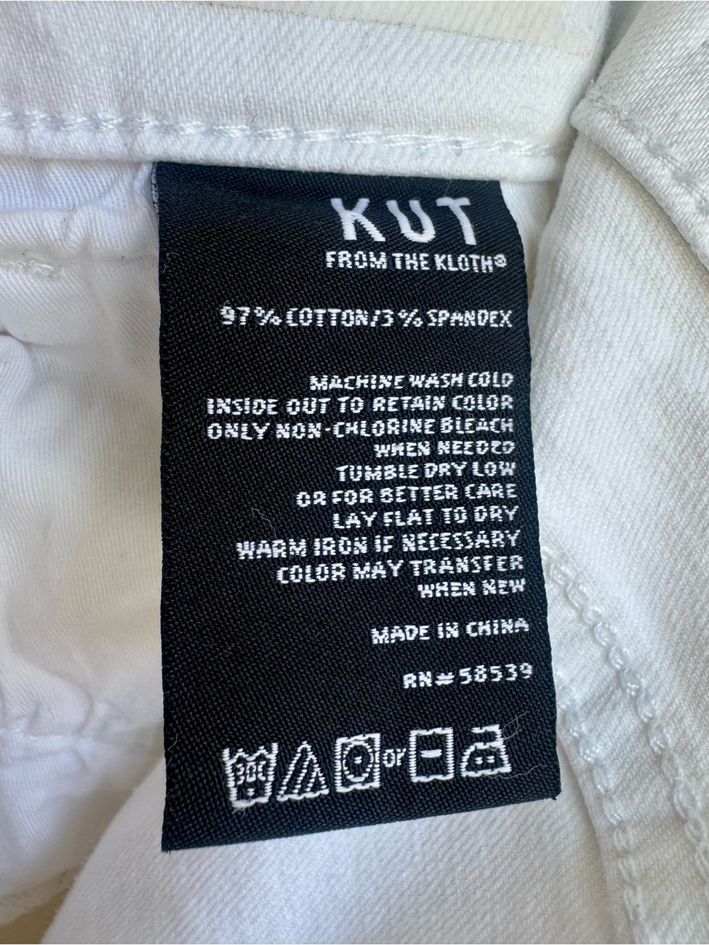 KUT from the Kloth White Ankle Straight Leg Jeans Size 8 KP129TK35 Stretch - Picture 9 of 10